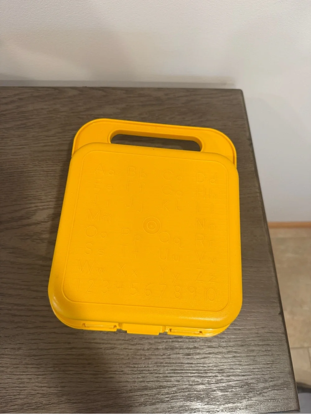 Vintage Tupperware Tuppertoys Storage Carrying Case Lunchbox with 4 Stencils
